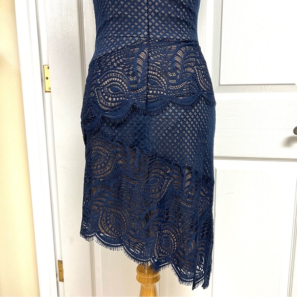 BCBGMAXAZRIA One-shoulder Lace Dress in Blue Lyst asymmetric illusion women’s 2 - Picture 11 of 12